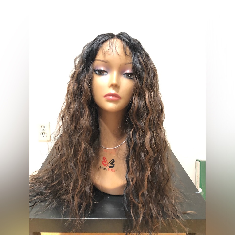 Long Curly Highlighted colored Wig Lace Front 22inch Long Party Casual daily
